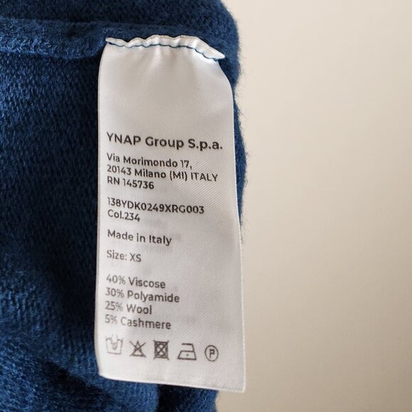 8 by YOOX Italy Wool Cashmere Blend Thick Knit Wide Leg Sweatpants Blue sz XS - Picture 8 of 8